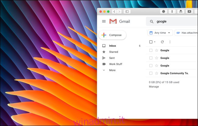 Barra laterale di Gmail ripulita senza Google Hangouts o la sezione Google Meet