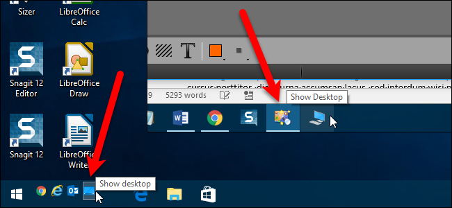 Aggiunta di un'icona Mostra desktop a Windows 10