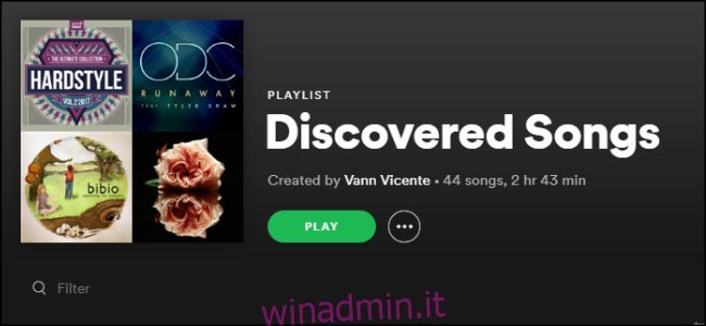 Playlist rotante di Spotify