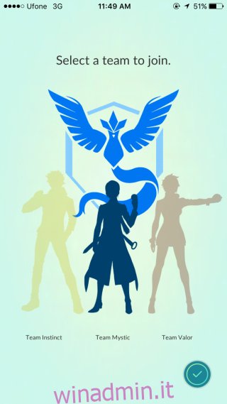 squadra Pokémon selezionata