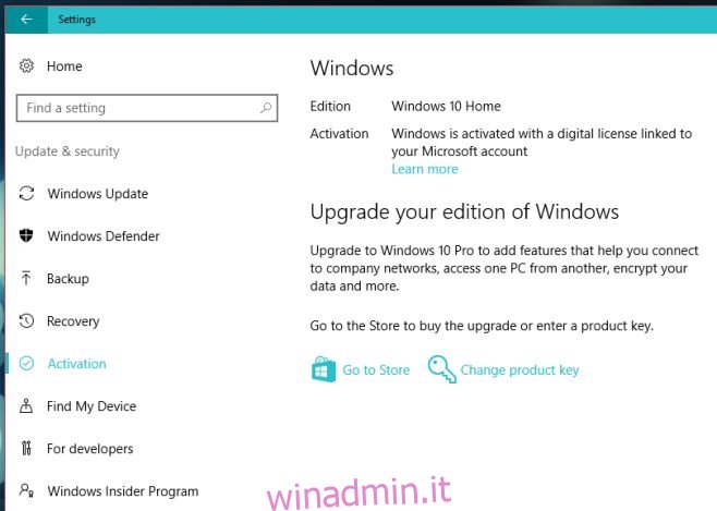 attivazione dell'account Windows 10