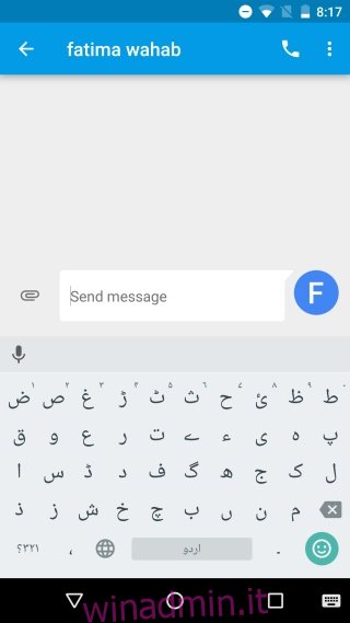 lingua di input urdu