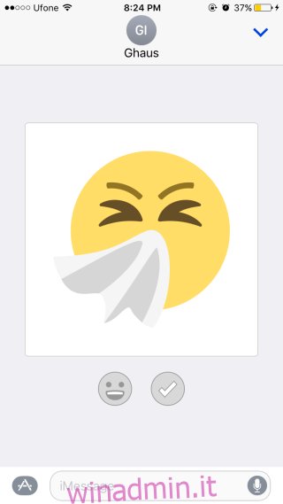 selezionato con emoji
