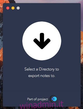 Directory di selezione dell'esportatore