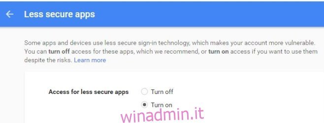 App meno sicure: gmail