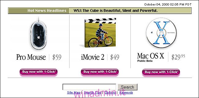 Il CD beta pubblico di Mac OS X sul sito Web di Apple nell'ottobre 2000.