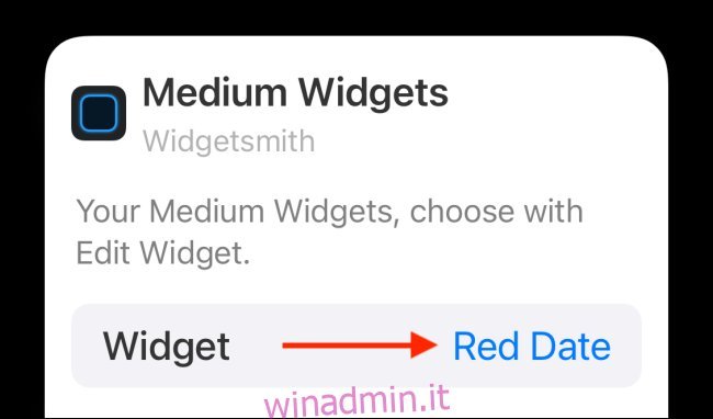 Tocca Widget dalle opzioni