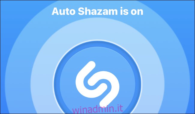 Modalità Shazam automatica abilitata sull'app Shazam su iPhone