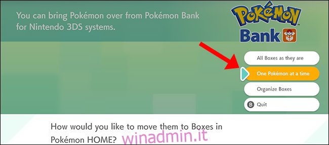 Opzioni di ordinamento della home page di Pokemon