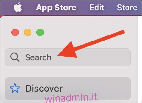 Usa la barra di ricerca nell'angolo in alto a sinistra per trovare un'app