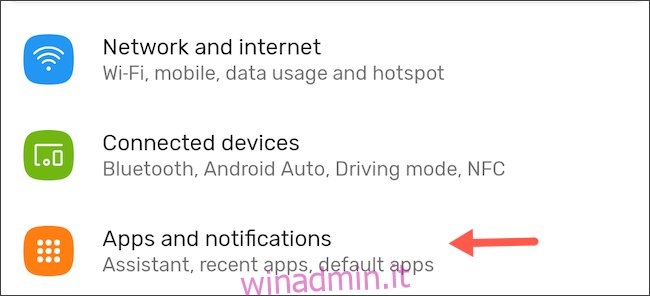 Passa ad App e notifiche nelle impostazioni di Android