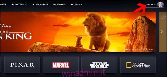 Home page Disney +