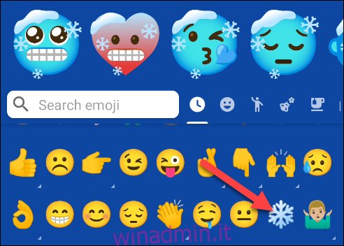 Seleziona la prima emoji che desideri per il tuo mash-up.