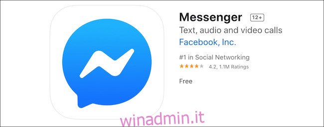App Facebook Messenger nell'App Store di Apple
