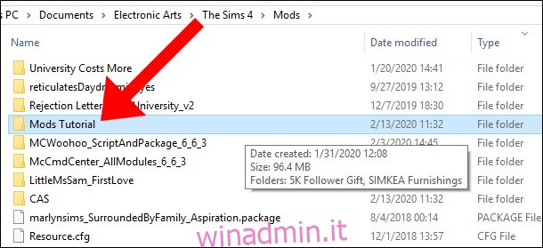 Tutorial sui Mod di The Sims 4 Elimina Mod