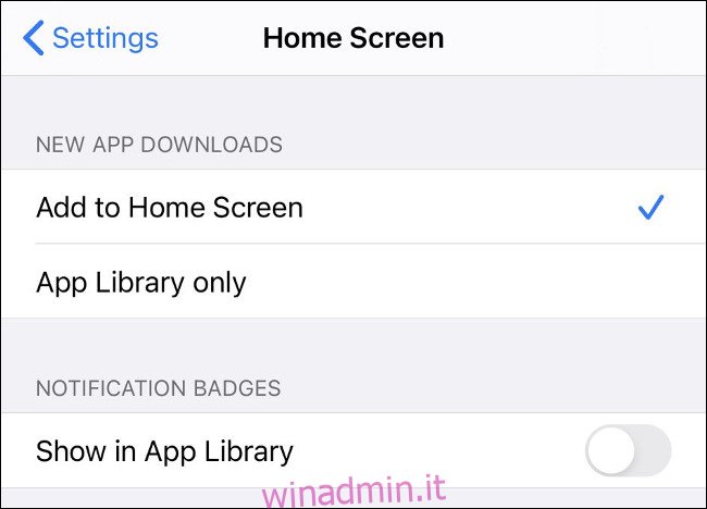 iOS 14 Aggiungi nuove app alla schermata principale o alla libreria