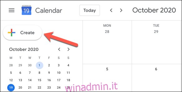 Nell'interfaccia web di Google Calendar, fai clic su 