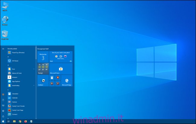 Il menu Start di Windows 10