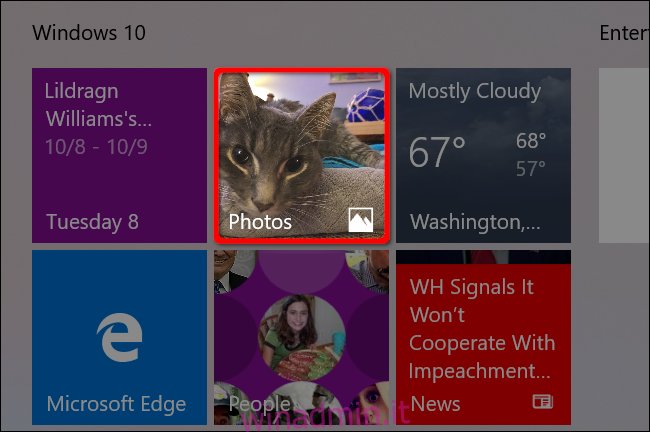 Windows 10 Seleziona l'app Foto