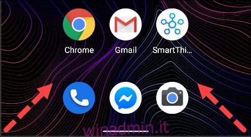 Scorri dal basso a sinistra o a destra dello schermo per aprire l'Assistente Google su Android.