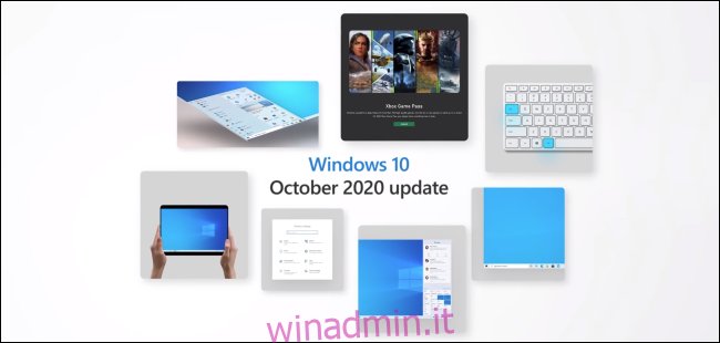 Una grafica di marketing per l'aggiornamento di ottobre di Windows 10