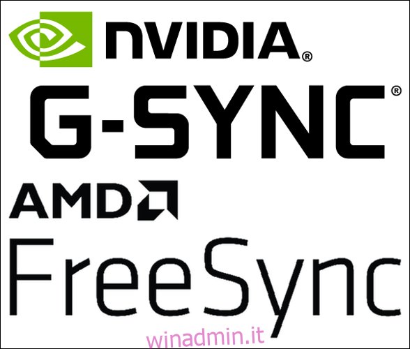 I loghi NVIDIA G-Sync e AMD FreeSync.