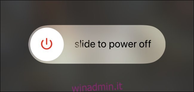 Scorri Apple iOS per spegnere