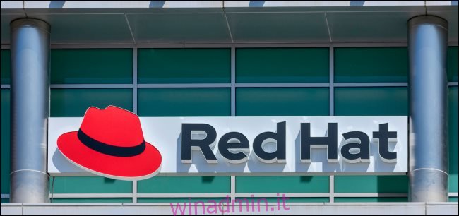 Un segno di Red Hat.