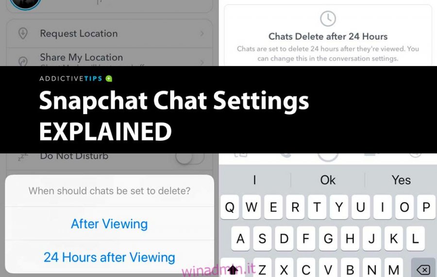 Impostazioni chat di Snapchat, come salvare i messaggi su Snapchat