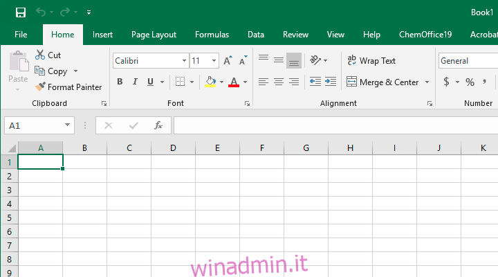 Microsoft Excel per Windows (dettaglio)