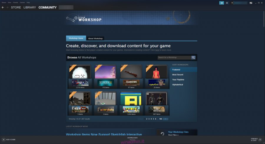 Come accedere a Steam Workshop