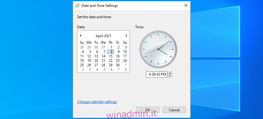Windows 10 mostra come impostare la data e l'ora