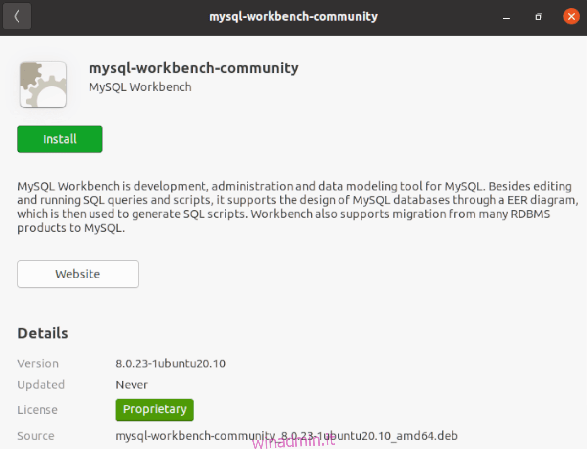 Come installare MySQL Workbench su Ubuntu