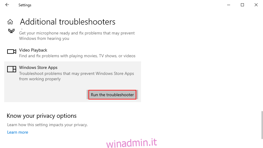come eseguire la risoluzione dei problemi delle app di Windows Store