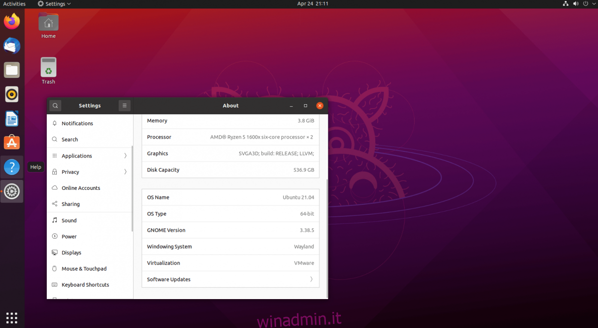 Come eseguire l’aggiornamento a Ubuntu 21.04