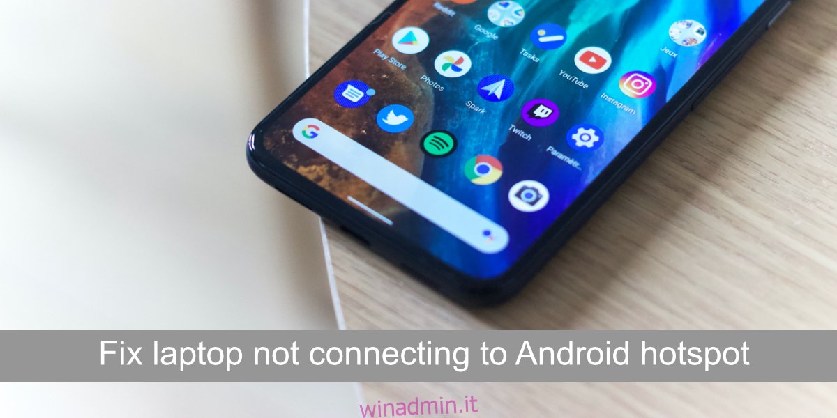 ripara il laptop che non si connette all'hotspot Android