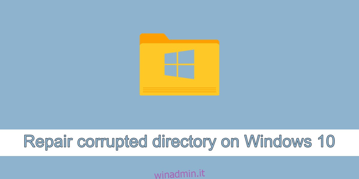 ripara la directory danneggiata su Windows 10
