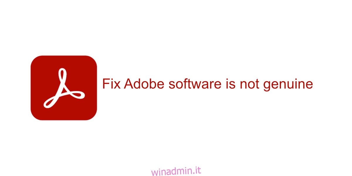 Il software Adobe non è originale