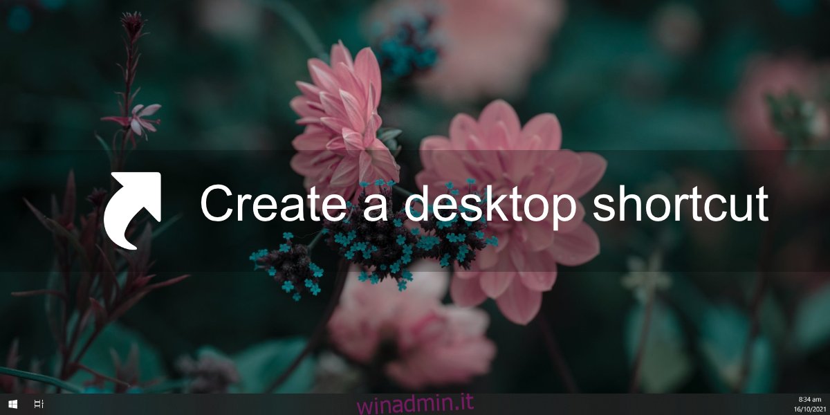 creare un collegamento sul desktop