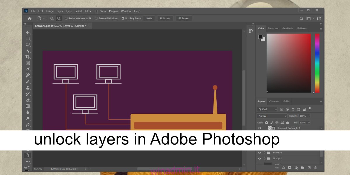 sbloccare i livelli in Adobe Photoshop