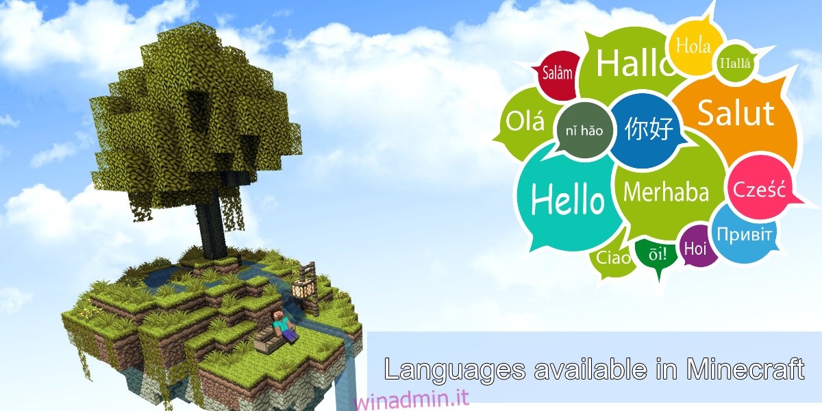 Quali lingue sono disponibili in Minecraft?
