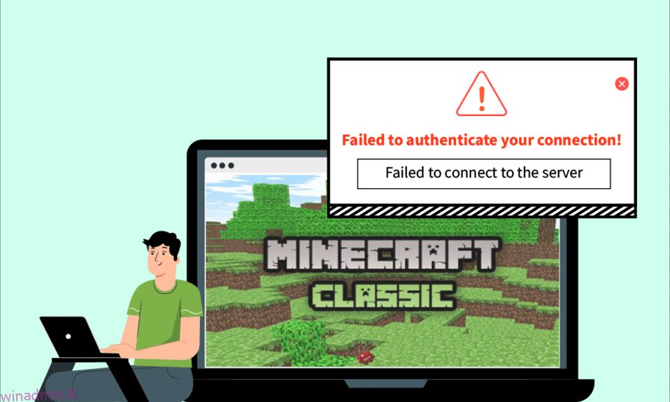 Correggi Minecraft non è riuscito ad autenticare la tua connessione in Windows 10