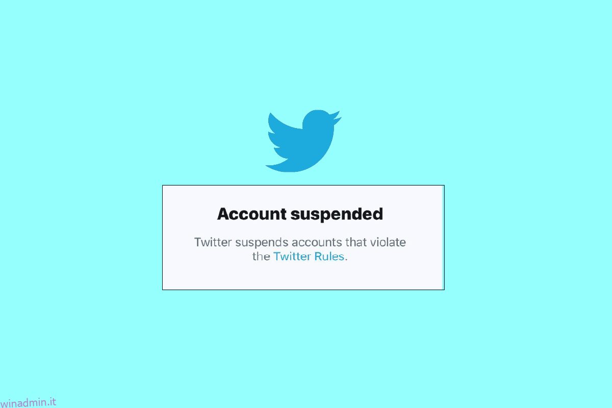 Come eliminare un account Twitter sospeso
